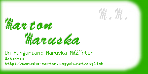 marton maruska business card